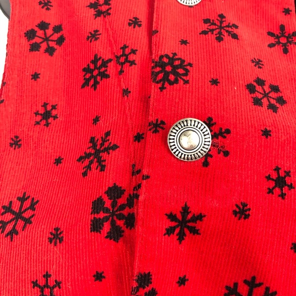 VINTAGE CACTUS FLOWER Christmas vest red snow Sz M - Picture 5 of 14